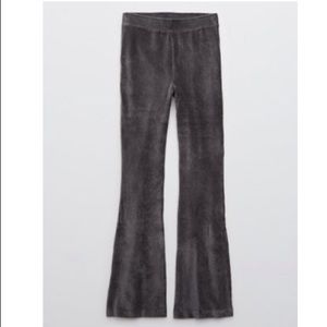 Aerie Groove-On Velour High Waisted Flare Pant